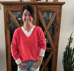 Lade das Bild in den Galerie-Viewer, Pullover V uni
