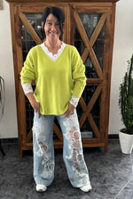 Lade das Bild in den Galerie-Viewer, Pullover V uni

