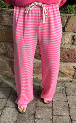 Lade das Bild in den Galerie-Viewer, Streifen Jogger Wide Leg Rosa-Pink

