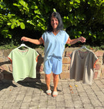 Lade das Bild in den Galerie-Viewer, T-Shirt Uni mit farblich abgesetzten Armbündchen
