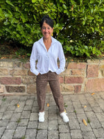 Lade das Bild in den Galerie-Viewer, Schlupf Bluse weiß und beige S-XXL
