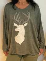 Lade das Bild in den Galerie-Viewer, Langarmshirt &quot;Hirsch&quot;
