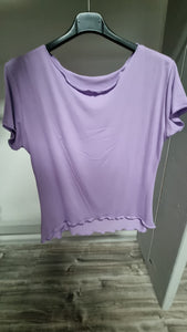 Basic T-Shirt "Pia" mit gewelltem Rundhalsausschnitt bis Gr. 38/40